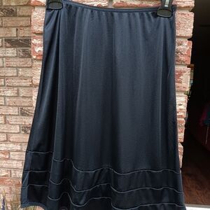 Vintage Blush Black Nylon Skirt medium 90s Y2K half slip